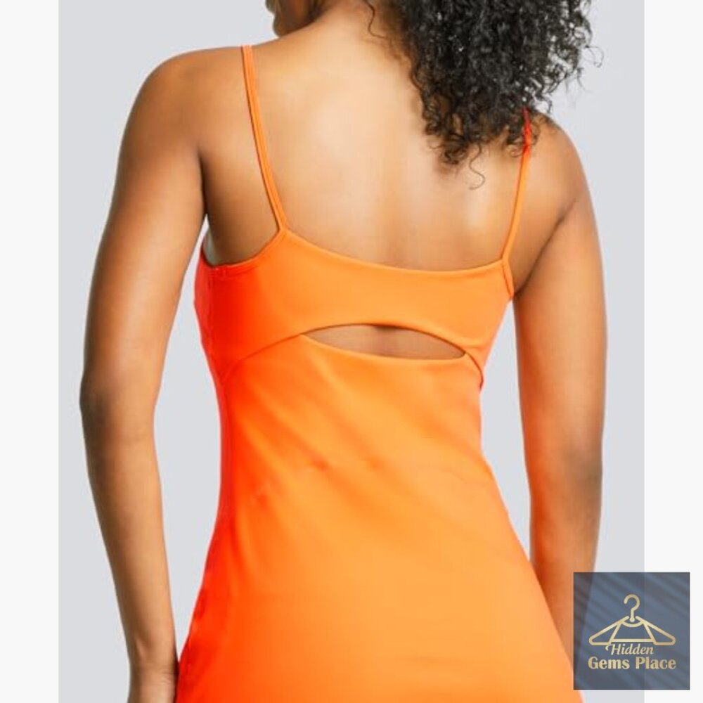 Women's Athletic Dress Built-in Bra Shorts Pockets Moisture-Wicking - Picture 6 of 7